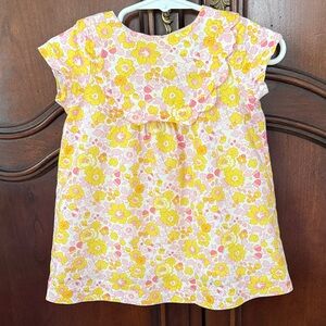 JACADI Pink and Yellow Floral Top Size 12M